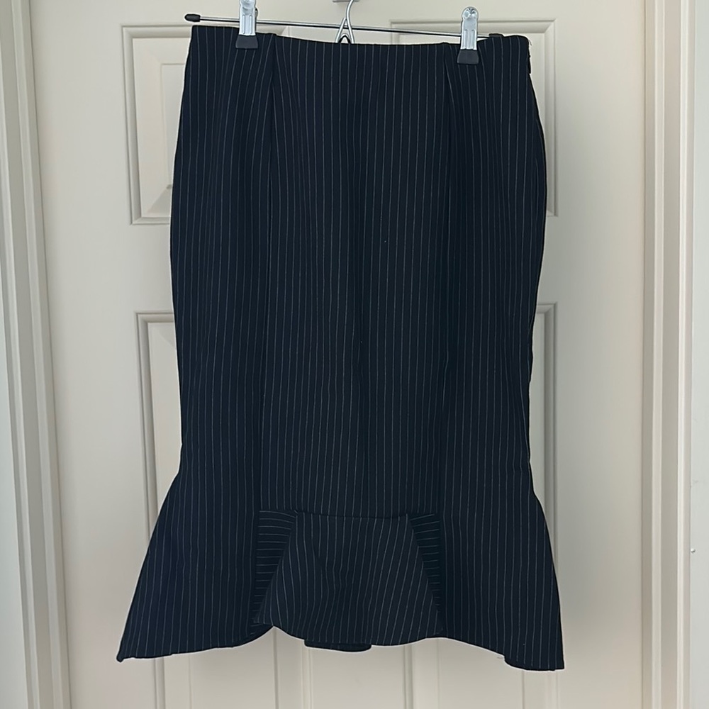 Express Blue Midi Trumpet Skirt
